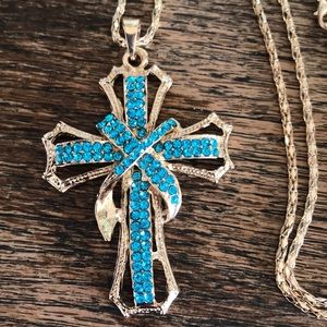 Turquoise cross necklace